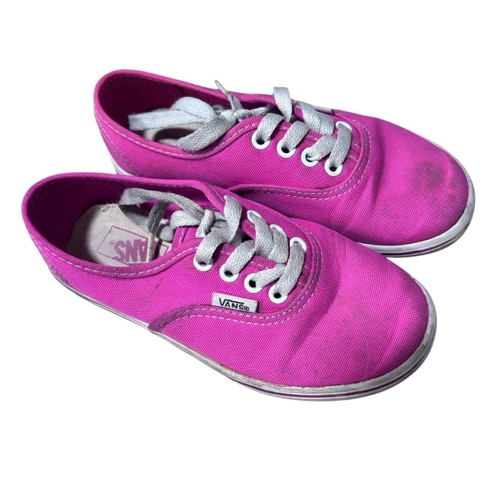 3/$15 Vans Fuchsia Canvas Shoes with White Accents girls size 13